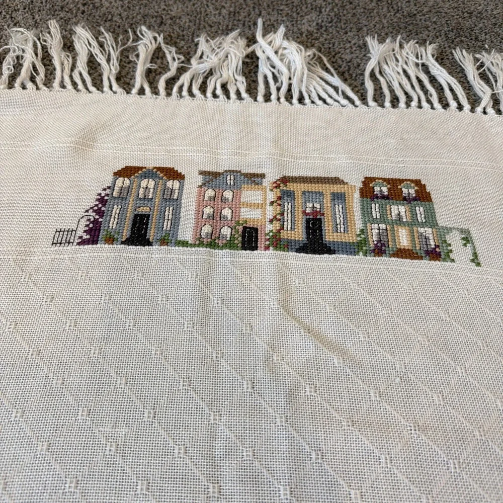 Handmade Cross Stitched Tablecloth 45